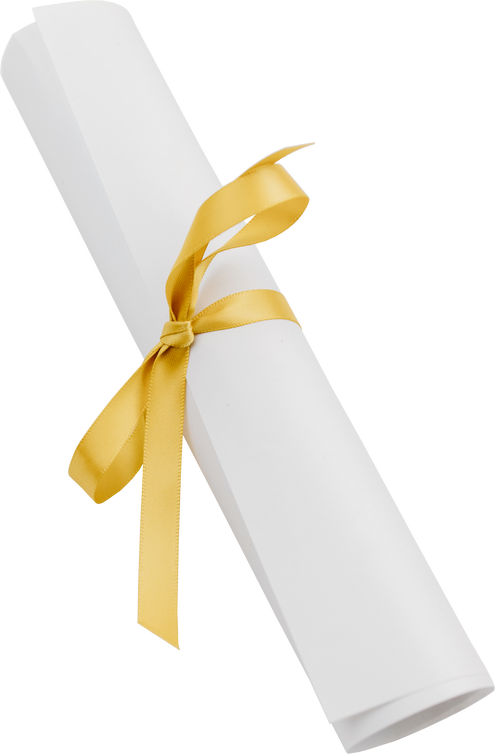 Diploma with Yellow Ribbon Cutout